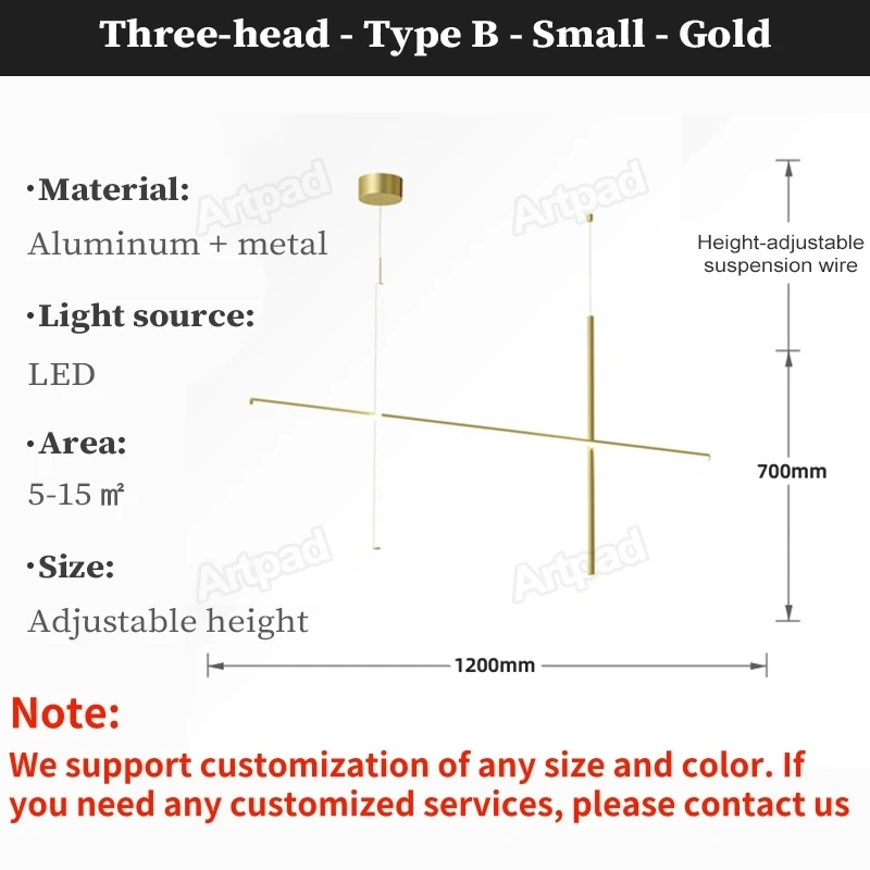 Italy Designer Tube Gold Chandeliers Post-Modern LED Simple Villa Living Room Kitchen Bar Blakc Chrome Luster Hanging Lighting