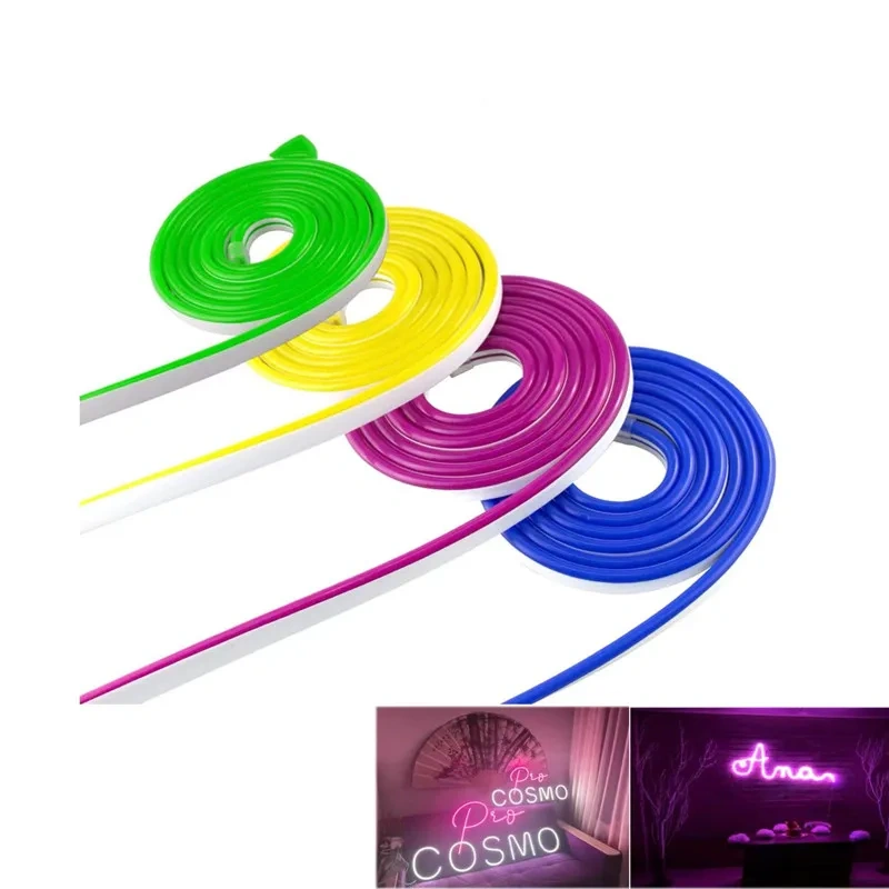5V 12V 24V Led Neon Strip Lights Flex Tape Waterproof Rope Silicon Tube Bar 6mm Narrow DIY Christmas Holiday Decoration Light DC