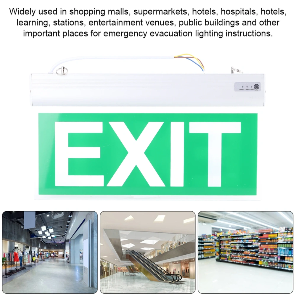 110‑220V Acrylic 3W 12 LEDs Emergency Exit Sign Light Safety Indicator Lamp Exit Emergency Sign LED Emergency Light
