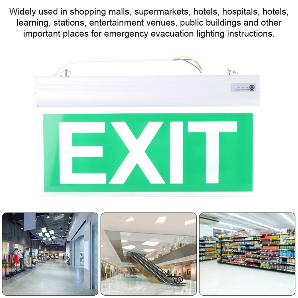 110‑220V Acrylic 3W 12 LEDs Emergency Exit Sign Light Safety Indicator Lamp Exit Emergency Sign LED Emergency Light