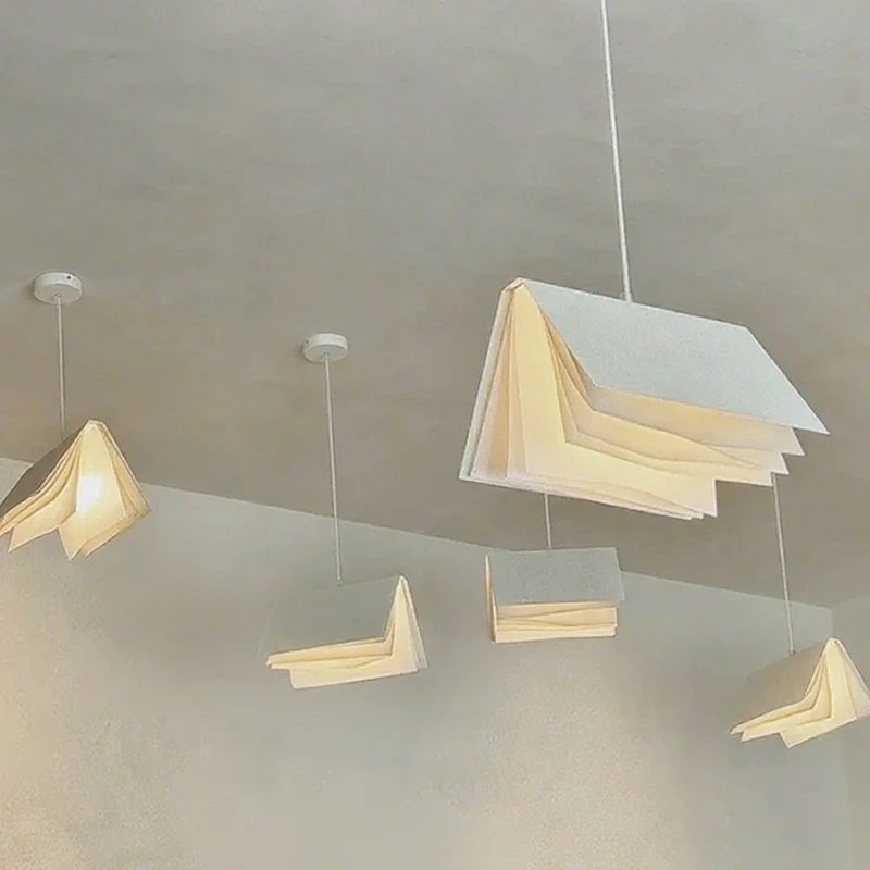 Modern Minimalism Personalized Nordic Book Shape Chandelier Living Study office Room Decor Led Lights Indoor Lighting Fixtures