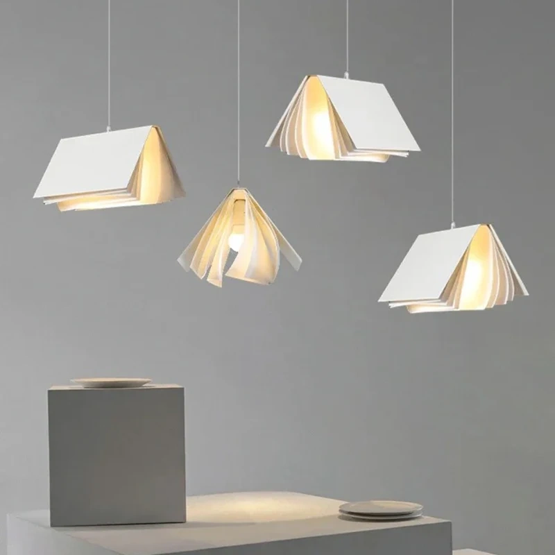 Modern Minimalism Personalized Nordic Book Shape Chandelier Living Study office Room Decor Led Lights Indoor Lighting Fixtures
