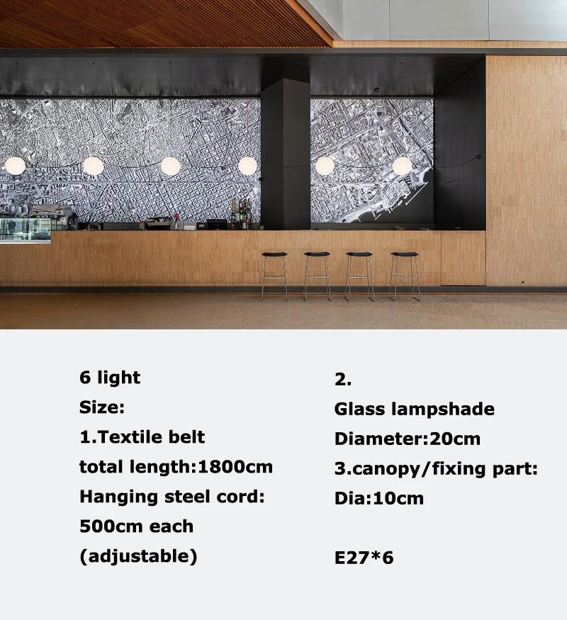 2024 Art Deco Dimmalbe Led Chandelier Lighting Orange Black Textile Glass Bubble Suspension Luminaire Lampen For Living Room