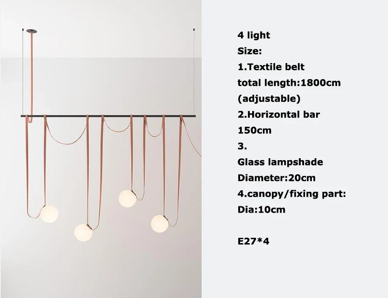2024 Art Deco Dimmalbe Led Chandelier Lighting Orange Black Textile Glass Bubble Suspension Luminaire Lampen For Living Room