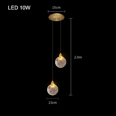 Modern Luxury Crystal Pendant Lamps Bedside Hanging Lighting for Living Room Kitchen Bedroom Ceiling Chandelier Home Decor