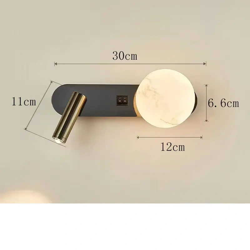 Wall lamp Nordic modern black and white minimalist living room sofa background wall decorative lamp light luxury bedroom bedside
