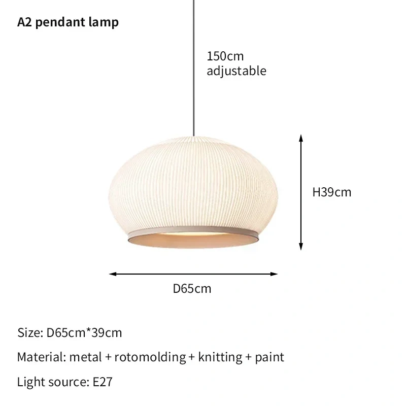 Modern Spanish Designer Knitted Fabric Pendant Lamp Cocoon Shaped Wabi Sabi Bedroom Bedside Living Room Desk Light Home Decor