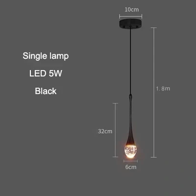 Modern Luxury Crystal Pendant Lamps Bedside Hanging Lighting for Living Room Kitchen Bedroom Ceiling Chandelier Home Decor