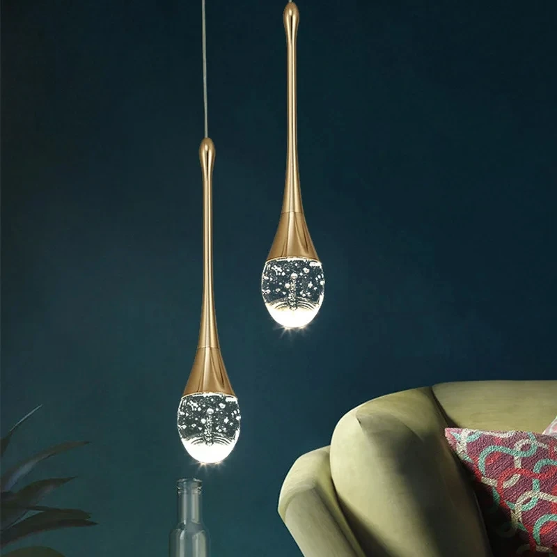 Modern Luxury Crystal Pendant Lamps Bedside Hanging Lighting for Living Room Kitchen Bedroom Ceiling Chandelier Home Decor