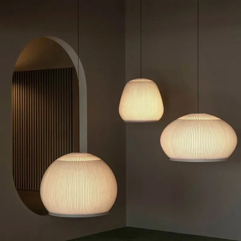 Modern Spanish Designer Knitted Fabric Pendant Lamp Cocoon Shaped Wabi Sabi Bedroom Bedside Living Room Desk Light Home Decor
