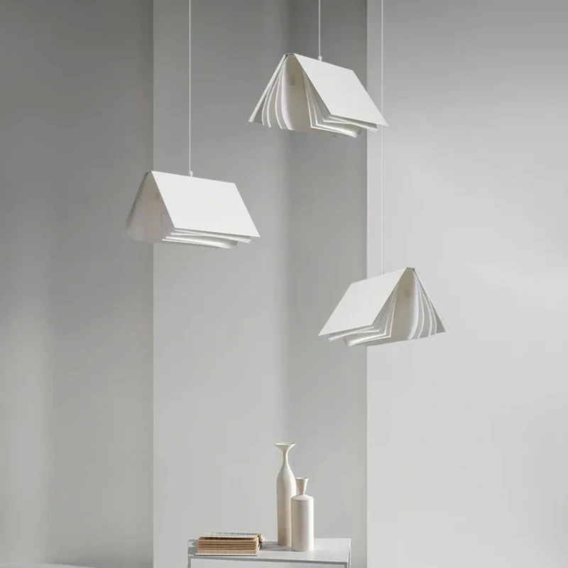 Modern Minimalism Personalized Nordic Book Shape Chandelier Living Study office Room Decor Led Lights Indoor Lighting Fixtures