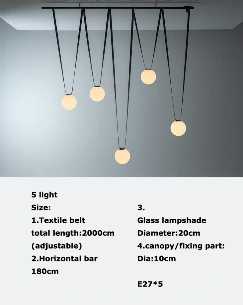 2024 Art Deco Dimmalbe Led Chandelier Lighting Orange Black Textile Glass Bubble Suspension Luminaire Lampen For Living Room