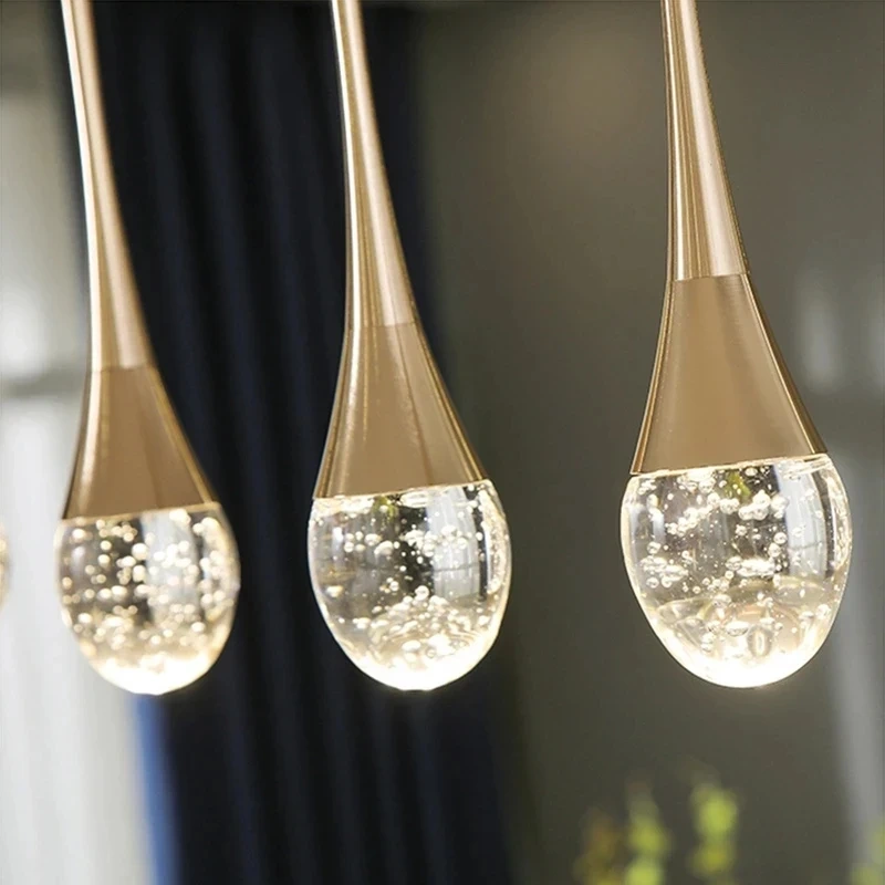 Modern Luxury Crystal Pendant Lamps Bedside Hanging Lighting for Living Room Kitchen Bedroom Ceiling Chandelier Home Decor
