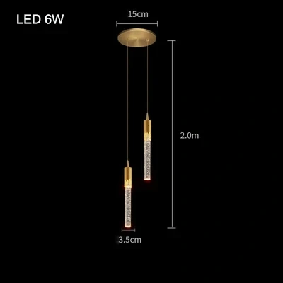 Modern Luxury Crystal Pendant Lamps Bedside Hanging Lighting for Living Room Kitchen Bedroom Ceiling Chandelier Home Decor