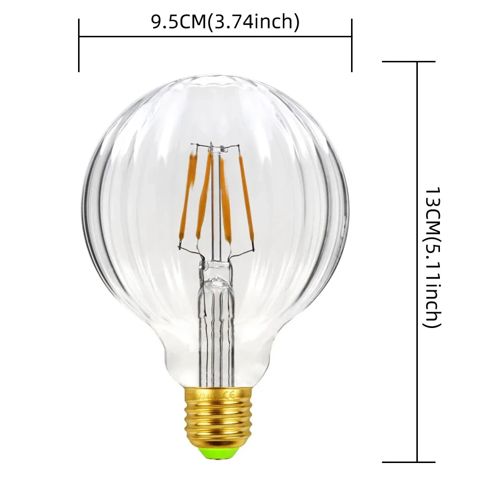 Edison Retro LED Bulb, E27 Antique LED Filament Lamp 4W Decorative Bulb Amber Glass Antique Lamp 2700K NON Dimmable