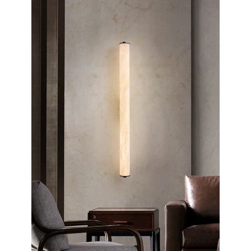 2025 Full Copper Spanish Natural Snowflake Marble LED Wall Lamp Modern Light Luxury Living Room Bedroom Bedside Balcony Lighting