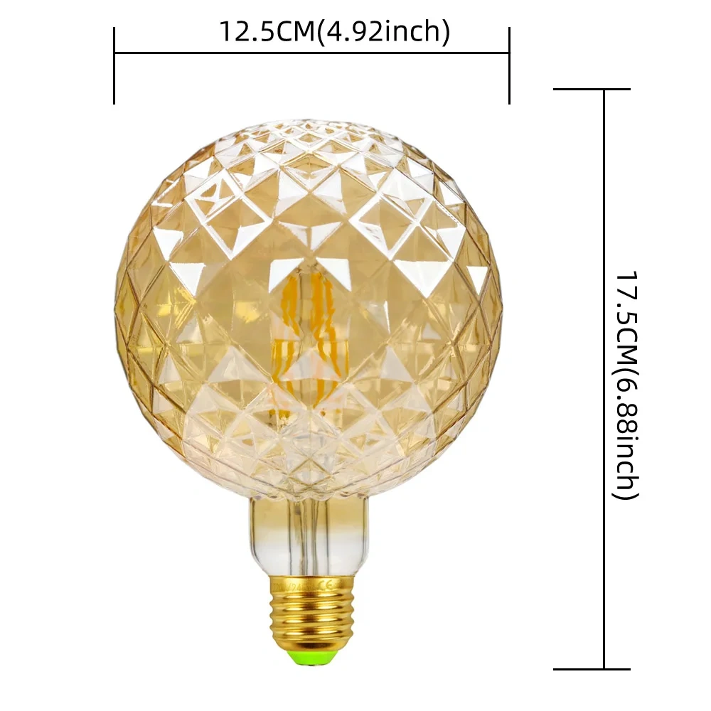 Edison Retro LED Bulb, E27 Antique LED Filament Lamp 4W Decorative Bulb Amber Glass Antique Lamp 2700K NON Dimmable