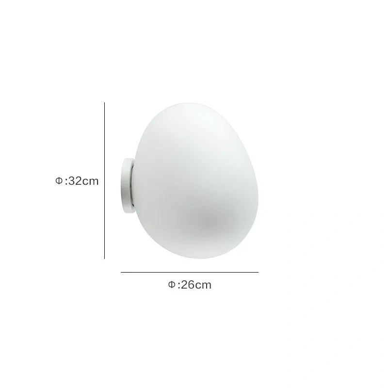 Irregular Glass Egg Wall Sconces Lamp Ceiling Light with E27 Led Bulb