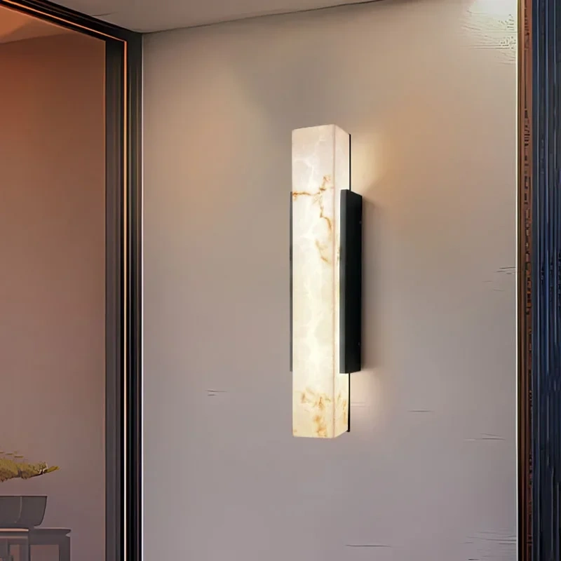Modern Minimalist Outdoor Waterproof IP65 Lmitated Marble LED Wall Light AC85~265V Stainless Steel Porch Lamp For Street Adorn