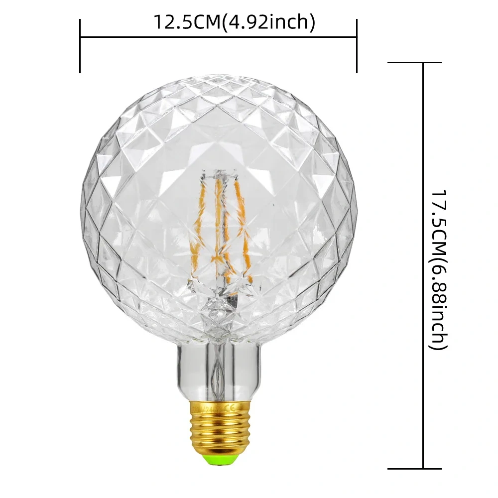 Edison Retro LED Bulb, E27 Antique LED Filament Lamp 4W Decorative Bulb Amber Glass Antique Lamp 2700K NON Dimmable