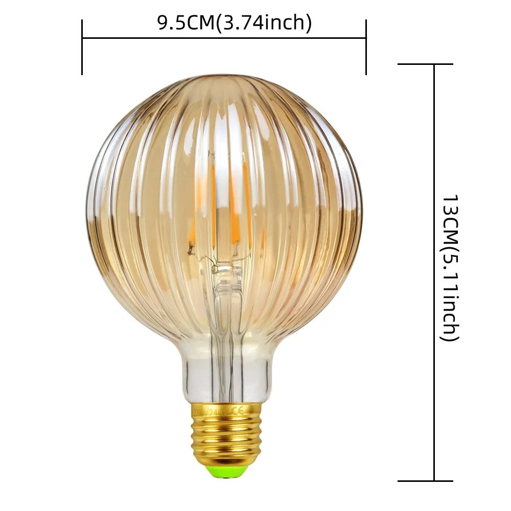1PC Edison Retro LED Bulb, E27 Antique LED Filament Lamp 4W Decorative Bulb Amber Glass Antique Lamp 2700K NON Dimmable