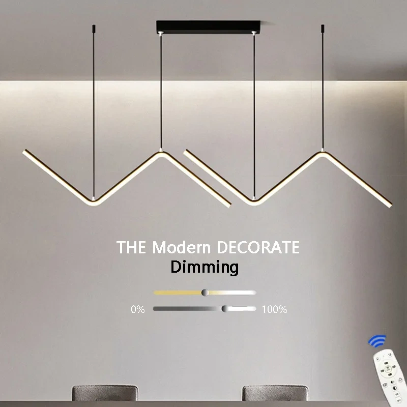 Modern LED Pendant Lights Home Decor 90cm 2 Head Fixtures Living Room Lighting Lustre Hotel Bar Study Bedroom Indoor Lamps