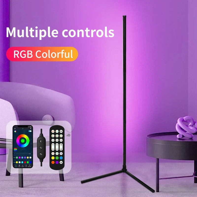 155CM RGB Dream Color Floor Lamp with Music Sync Modern 16 Million Color Changing Standing Mood Light For Bedroom Living Room