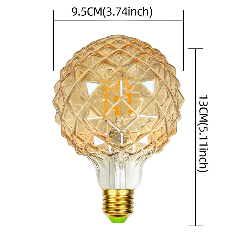 1PC Edison Retro LED Bulb, E27 Antique LED Filament Lamp 4W Decorative Bulb Amber Glass Antique Lamp 2700K NON Dimmable