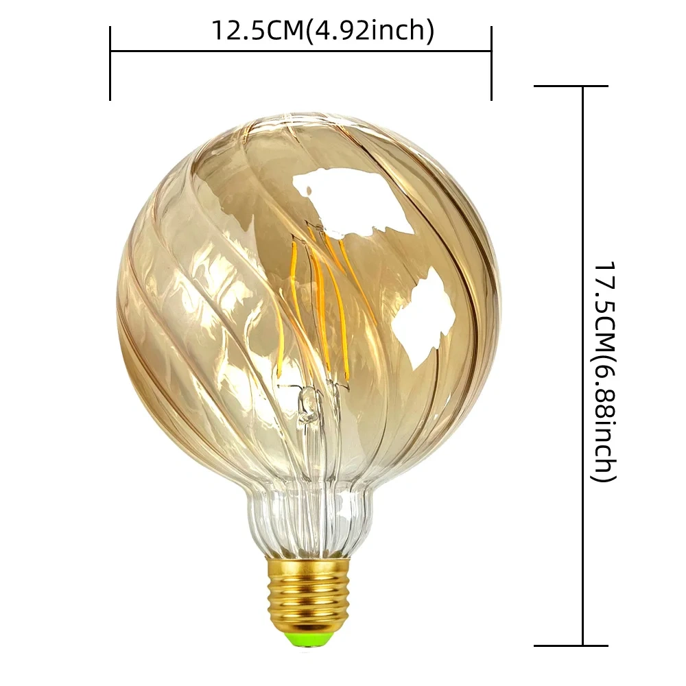 Edison Retro LED Bulb, E27 Antique LED Filament Lamp 4W Decorative Bulb Amber Glass Antique Lamp 2700K NON Dimmable