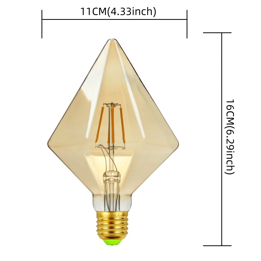 Edison Retro LED Bulb, E27 Antique LED Filament Lamp 4W Decorative Bulb Amber Glass Antique Lamp 2700K NON Dimmable