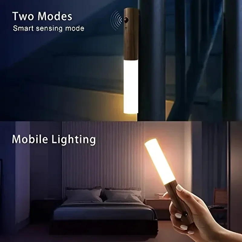 1pc Intelligent Human Body Induction Night Light, Household Toilet Wall Induction, LED Rechargeable Corridor Cabinet Wall Light