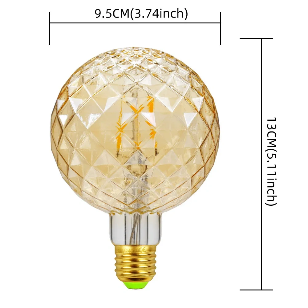 1PC Edison Retro LED Bulb, E27 Antique LED Filament Lamp 4W Decorative Bulb Amber Glass Antique Lamp 2700K NON Dimmable