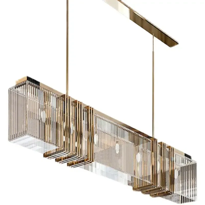 Dining Room Light Luxury Crystal Chandelier Office Strip Light Living Room Simple Nordic Hanging Lamp Interior Decoration Lamp