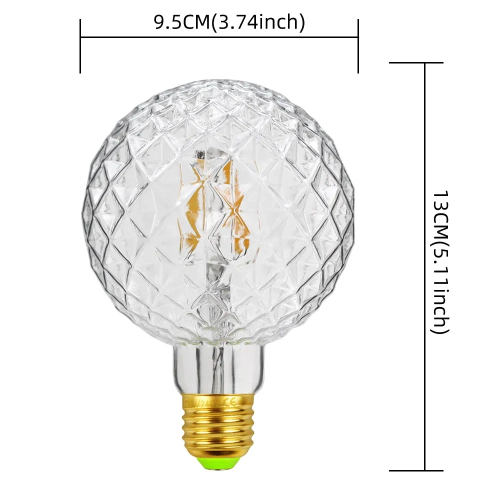 1PC Edison Retro LED Bulb, E27 Antique LED Filament Lamp 4W Decorative Bulb Amber Glass Antique Lamp 2700K NON Dimmable