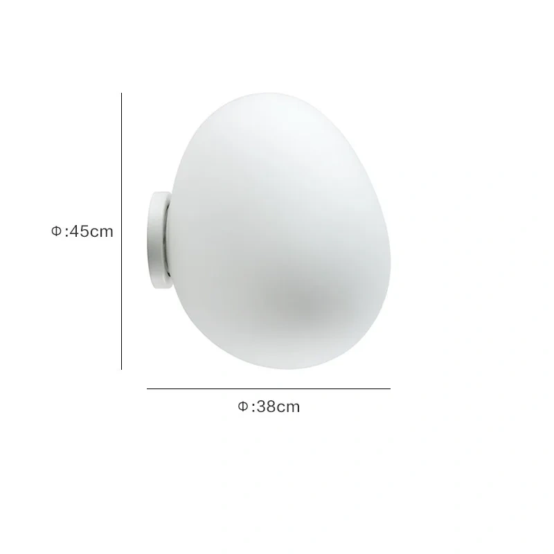 Irregular Glass Egg Wall Sconces Lamp Ceiling Light with E27 Led Bulb