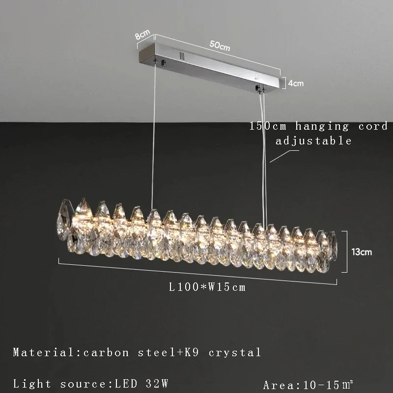 Round K9 Crystal Chandeliers For Living Room Crystal Large Lighting Dining Chrome Crystal Hanging Lamp Chandelier