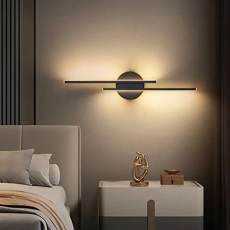 Simplicity Led Wall Lamps Suitable for Living Room TV Background Wall Nordic Creative Stair Corridor Study Double Line Light