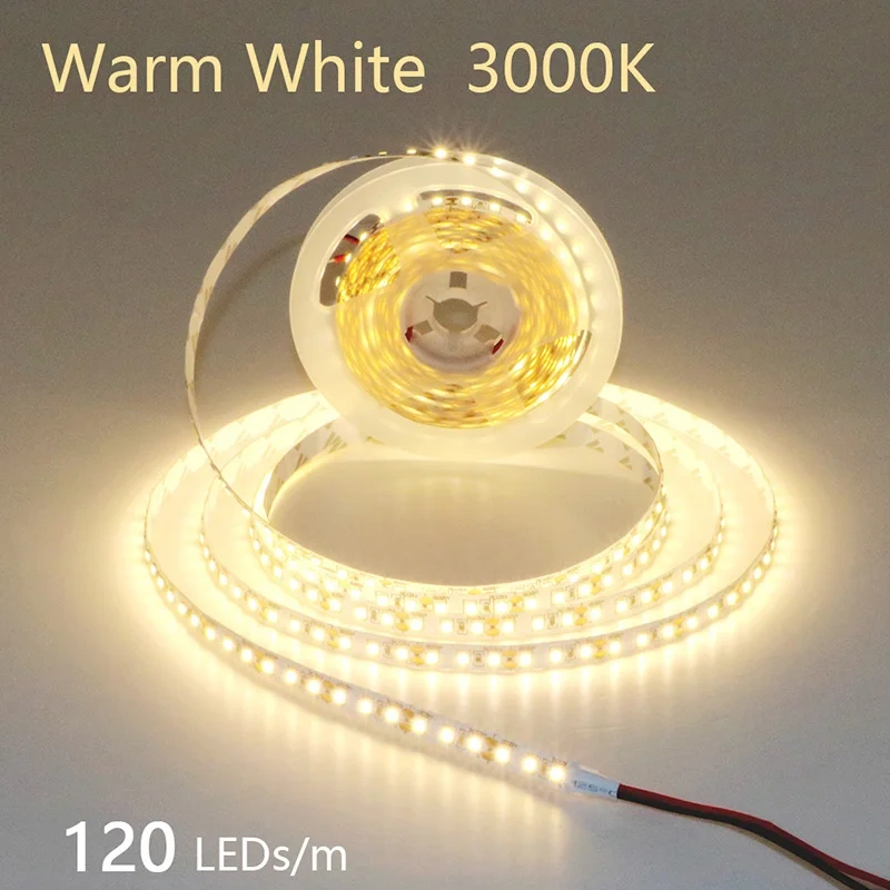 2835 5M 300 600 1200LEDs LED Strip DC12V 24V 120LEDs/m Home Waterproof IP65 Lamp Strip  Flexible And Cuttable Soft Lamp Bar