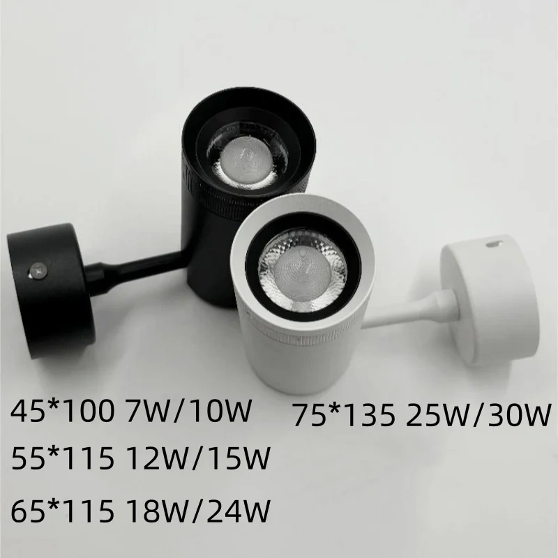 Focused spotlights with 10-55 ° free change aperture, surface mounted track spotlights, ceiling lights, non perforated LED ceili