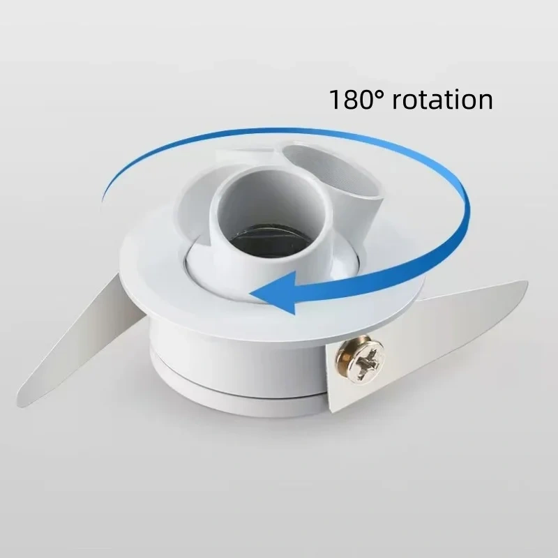 LED Cabinet Light Mini Bull's-Eye Spotlight Adjustable Angle Wine Closet Spotlight with Hole 32-35MM for Household Lighting