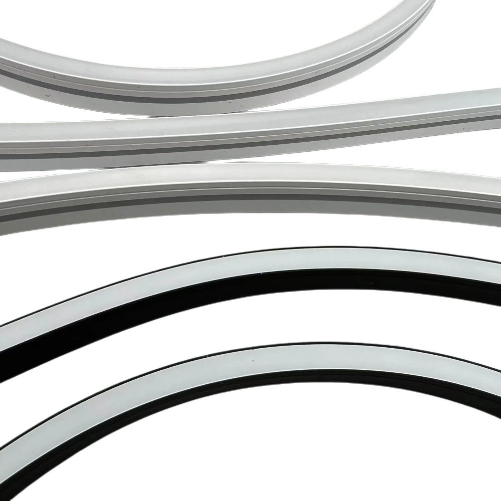 Size:06mm*12mm Horizontal Bending Neon LED Pixel Strip WS2811/WS2812B 5V12V/24V,84/96/100LEDs/m Black Frosted Silicon