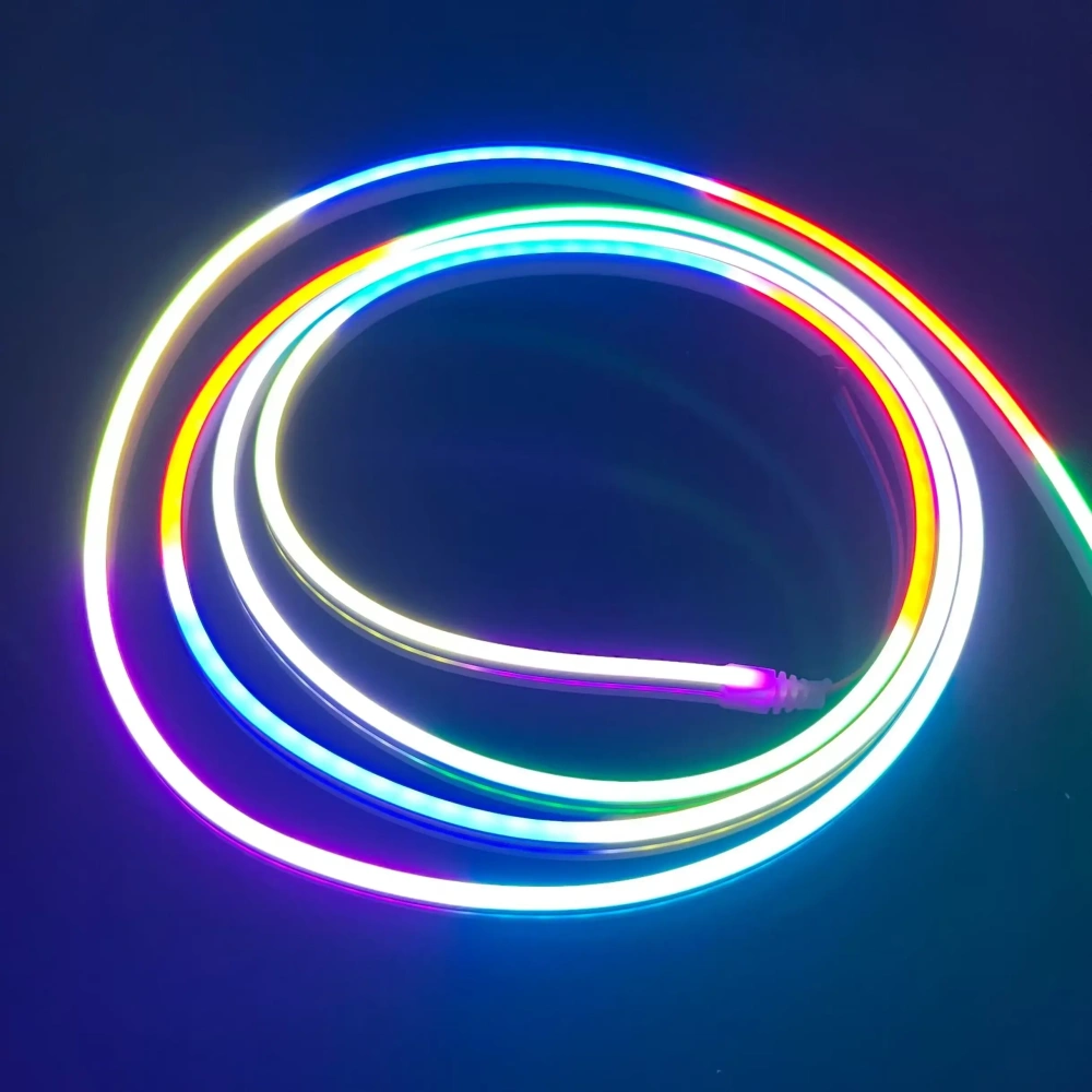 Size:06mm*12mm Horizontal Bending Neon LED Pixel Strip WS2811/WS2812B 5V12V/24V,84/96/100LEDs/m Black Frosted Silicon