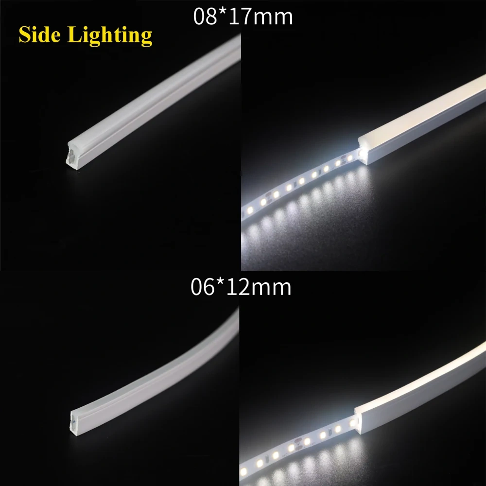 Sliding Channel Break-Resistant LED Diffuser Flexible Led Strip Silicone Sleeve Neon Tube IP67 Waterproof For RGB Strip