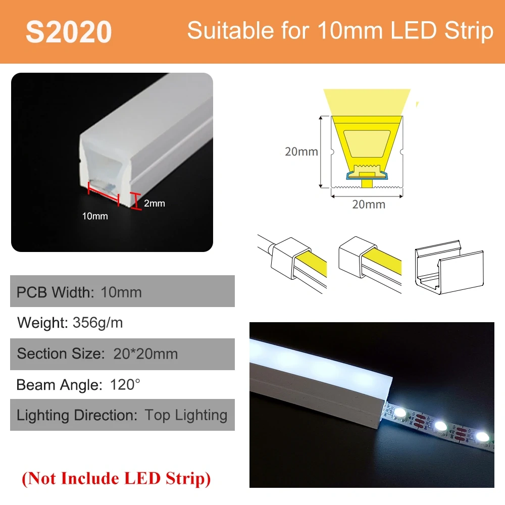 Sliding Channel Break-Resistant LED Diffuser Flexible Led Strip Silicone Sleeve Neon Tube IP67 Waterproof For RGB Strip