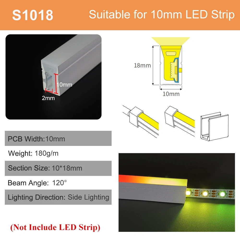 Sliding Channel Break-Resistant LED Diffuser Flexible Led Strip Silicone Sleeve Neon Tube IP67 Waterproof For RGB Strip