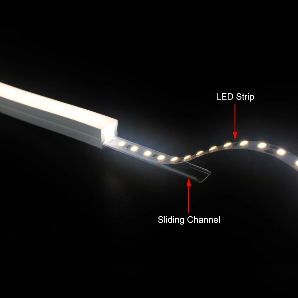 Sliding Channel Break-Resistant LED Diffuser Flexible Led Strip Silicone Sleeve Neon Tube IP67 Waterproof For RGB Strip