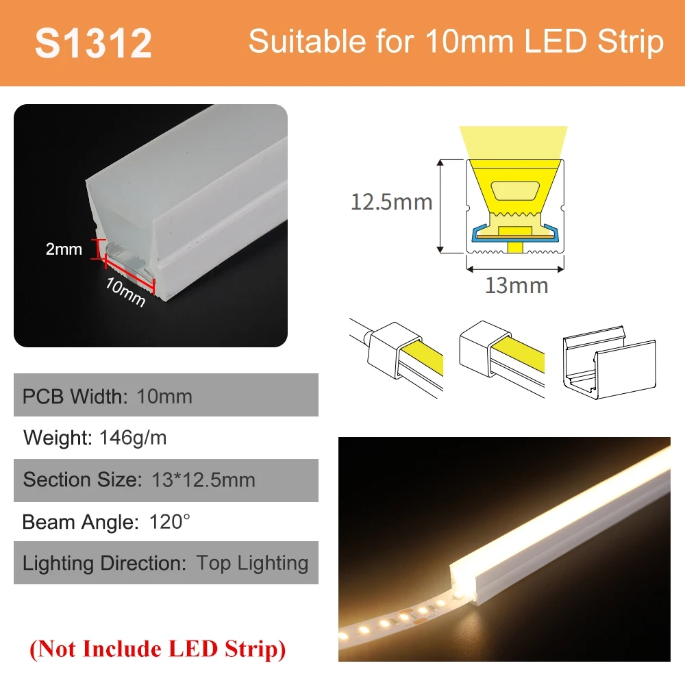 Sliding Channel Break-Resistant LED Diffuser Flexible Led Strip Silicone Sleeve Neon Tube IP67 Waterproof For RGB Strip