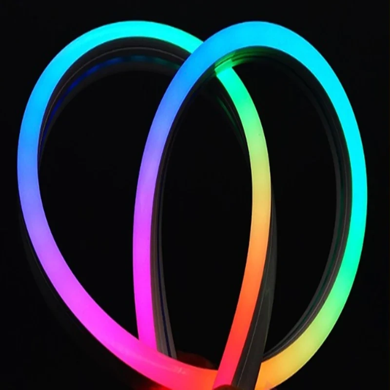 Neon WS2812B SK6812 RGB Pixel UL Fexil Rope Tube Silicone Gel DC5V RGB 5meter Waterproof IP68 Lamp Tube Flexible Strip Light