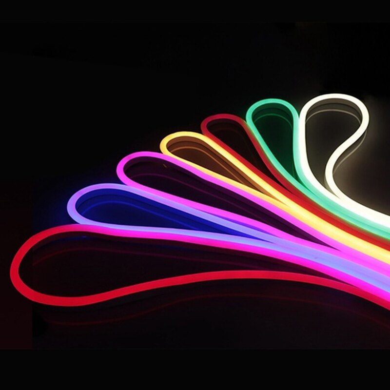 Special Neon Lights Silicone Tube Black Cover 20x20mm Single Color Smd2835 RGB 5050 Top View 24V 12V Waterproof Neon Strip Light