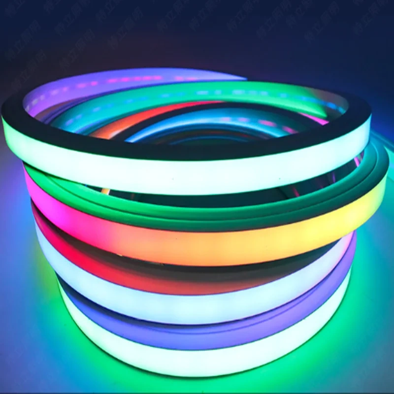 Neon WS2812B SK6812 RGB Pixel UL Fexil Rope Tube Silicone Gel DC5V RGB 5meter Waterproof IP68 Lamp Tube Flexible Strip Light